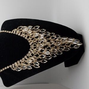 Vintage waterfall bib necklace. Very festive and sparkly